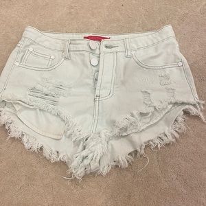 Signature8 Lime Green/White Jean Shorts